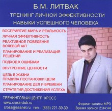 Борис Литвак - Тренинг личной эффективности, навыки успешного человека